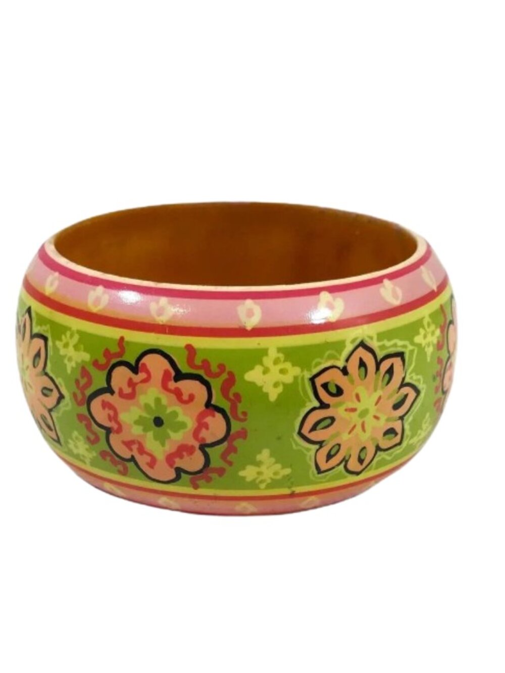 Vintage Floral Bracelet Bangle Pink Green